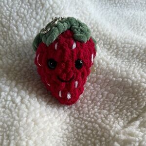 🎉Plush Strawberry Crochet Keychain